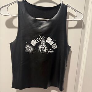 I.AM.GIA Black Graphic Tank Top